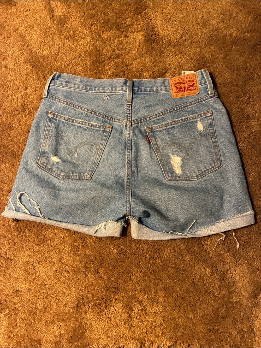Levi's Women's Blue Distressed Denim Cutoff Shorts